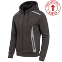 Charcoal XXXL Men's Sherpa Fleece-Lined Reflective Tech Full Zip Hoodie (S to 3XL)